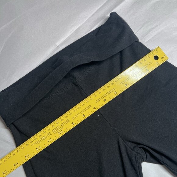 Pink Victoria's Secret Yoga Pants Leggings Women XS Black Fold Over Waist - Picture 7 of 8